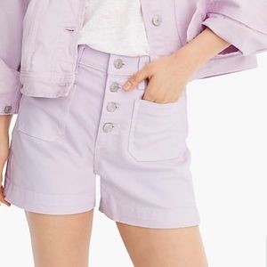 J. Crew Lilac High Waisted Button Fly Shorts